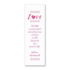 Pink Love Heart/ Mini-Bookmark+Quote Business Card Template