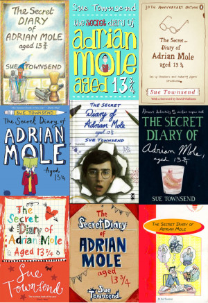 ... Secret Diary of Adrian Mole book covers over 30 years by Sue Townsend