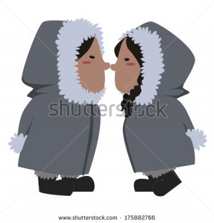 ... -cartoon-eskimo-couple-giving-each-other-an-eskimo-kiss-175882766.jpg