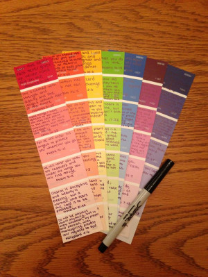 Quotes on paint tabs! You could get creative with different colored ...
