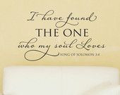 Have Found The One Who My Soul Loves-Song of Solomon Vinyl Wall ...