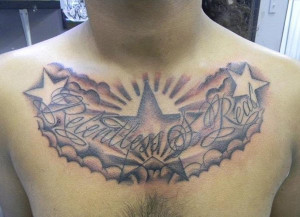 Chest tattoo for woman