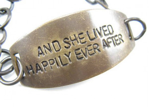 And She Lived Happily Ever After Hand Stamped by CobwebCorner