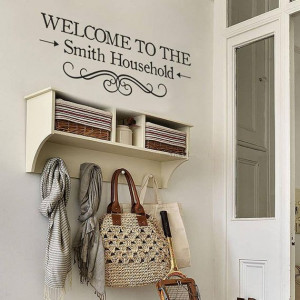 Custom Removable Vinyl Welcome Wall Decal Personalized Wall Art Home ...