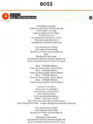 View bigger - BO$$ Fifth Harmony Lyrics for Android screenshot