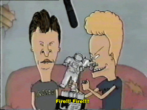 ... Beavis and Butthead and try to set the Moonman’s butt on fire. [ x