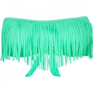 DAMSEL Fringe Bandeau Bikini Top ($25) liked on Polyvore