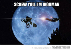Funny photos funny Iron Man flying ET