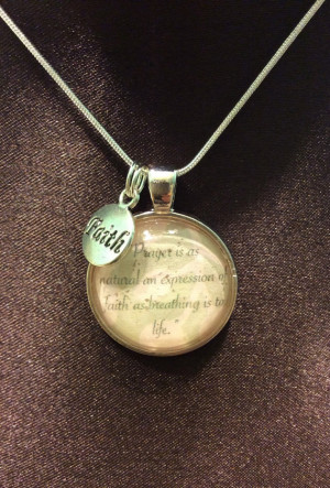 Prayer Quote from Puritan Jonathan Edwards Glass Necklace
