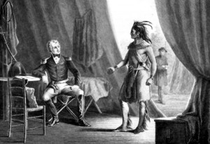 Creek Indian , William Weatherford surrendering to Andrew Jackson ...