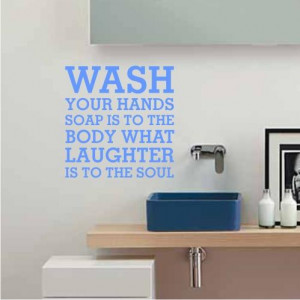 ... -Hands-WALL-STICKER-QUOTE-ART-Bathroom-Shower-Kitchen-Wash-Room-Clean