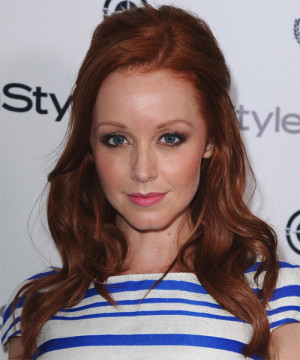 Lindy Booth Hairstyle - Half Up Long Curly Casual - | TheHairStyler.