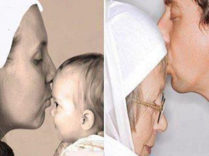 Once, an old man was sitting on a bench of a garden with his 25yrs old ...