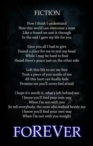 Fiction lyrics RIP Jimmy. avenged sevenfold