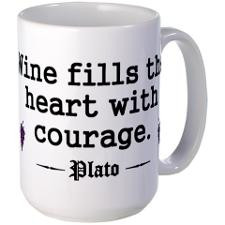Plato Wine Quote Large Mug for