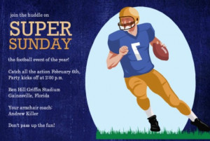 Super Bowl Sunday football celebration invitation by PurpleTrail.