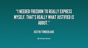 needed freedom to really express myself. That's really what ...