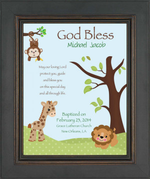 BAPTISM personalized Gift - Gift for Godson - Custom Christening Print ...