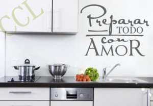 Free shipping Spanish wall art quote stickers for Espanol kitchen ...