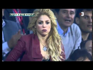 Funny Shakira reaction at Barcelona vs Real Madrid game | PopScreen