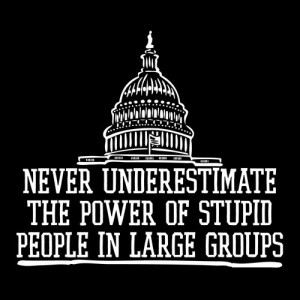 funny, groups, politics, power, quote, stupid, underestimate