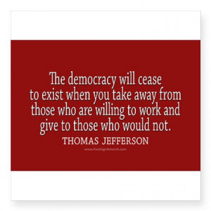 American Flag Gifts > American Flag Auto > Jefferson Democracy Quote 2 ...