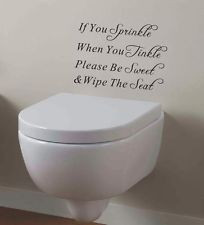 ... Bathroom Toilet Seat Decal/Wall Sticker/Wall Art Quote/Transfer