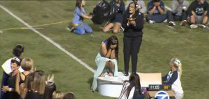 ... was elected homecoming queen she dropped to the ground in tears of joy