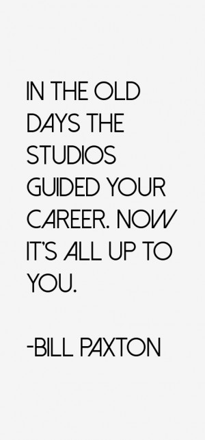 In the old days the studios guided your career. Now it's all up to you ...