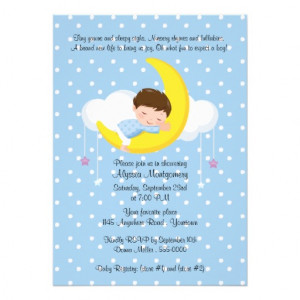 this adorable invitation to a baby shower has a cute baby boy with ...