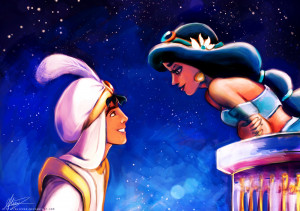 Walt Disney Couples Princess Jasmine & Prince Aladdin In Love