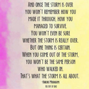 And once the storm is over...