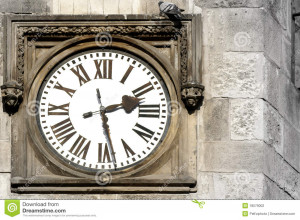 stone wall with the old clock.(Prague Astronomical Clock).