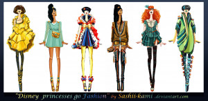 Disney princesses go fashion I by Sashiiko-Anti