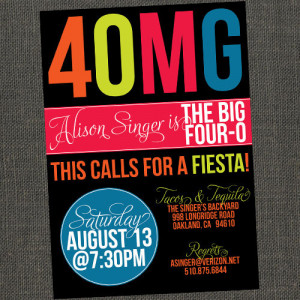 3OMG - 30th 40th or 50th Birthday Party Invitation - Printable or ...