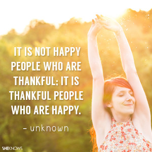 It is not happy people who are thankful; it is thankful people who are ...
