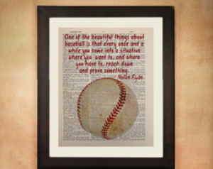 Baseball Dictionary Art Print, Ball Nolan Ryan Quote Gift for Men Man ...
