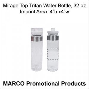 Mirage Top Tritan Water Bottle, 32 oz. - Reflex Blue