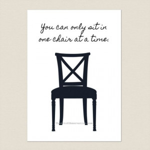Simple Life Quote, minimalist typography print, one chair