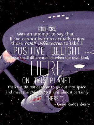Gene Roddenberry on Star Trek's message regarding diversity....