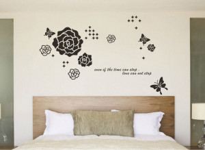 flower butterfly decoration poster wall decal quotes bedroom princess ...