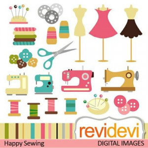 Sewing cliparts. Sewing machines, thread, mannequin, dress, cute ...
