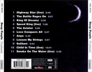 Musica Caratula de Deep Purple Purplexed Del 1998 Trasera