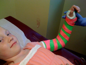 Broken Arm Cast Pink Broken arm follow up