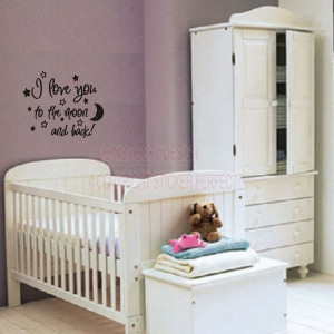 Home / I love you to the moon and back again! cute baby nursery wall ...
