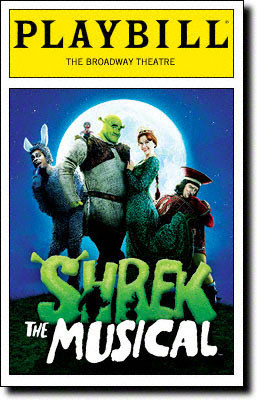 Playbill Cover for Shrek the Musical at Broadway Theatre