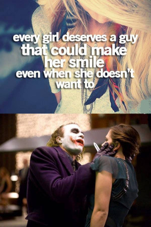 Make her smile Funny, Girl, Joker, quotes, smile