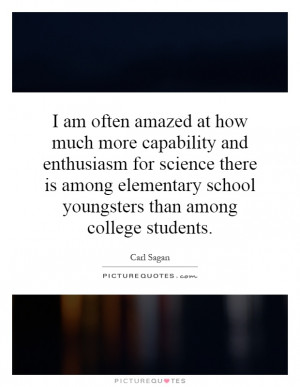... science there is among elementary school youngsters than among college