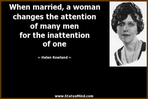 When married, a woman changes the attention of many men for the ...