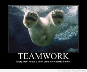 Teamwork Every Team Needs A Hero, Every Hero Needs A Team.